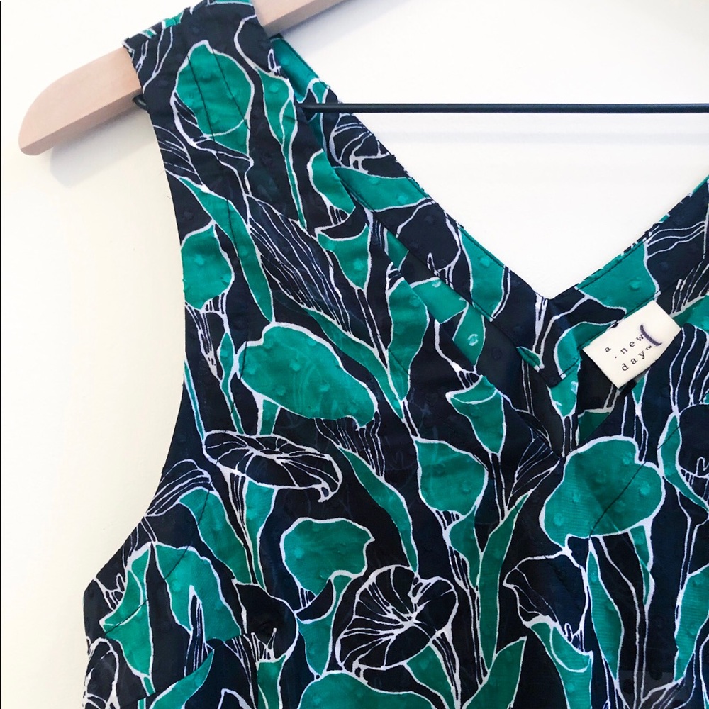 a new day •NEW• Floral Textured Deep V-neck Blouse